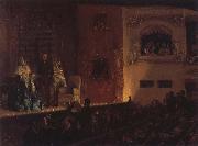 Adolph von Menzel The Theatre du Gymnase oil on canvas
